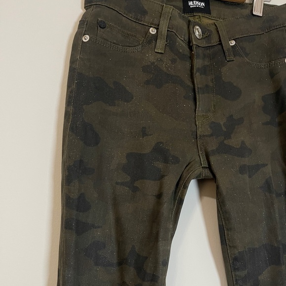 Hudson Womens Jeans Size 25 Army Green Camouflague Nico Super Skinny Mid Rise - Picture 4 of 11